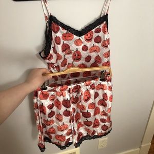 Halloween Spooky Pumpkin PJ set tank and shorts